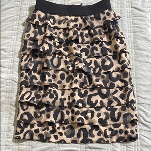 Leopard Print Ruffle-Tiered Skirt